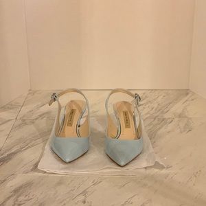 Zara Blue Kitten Heel Pumps